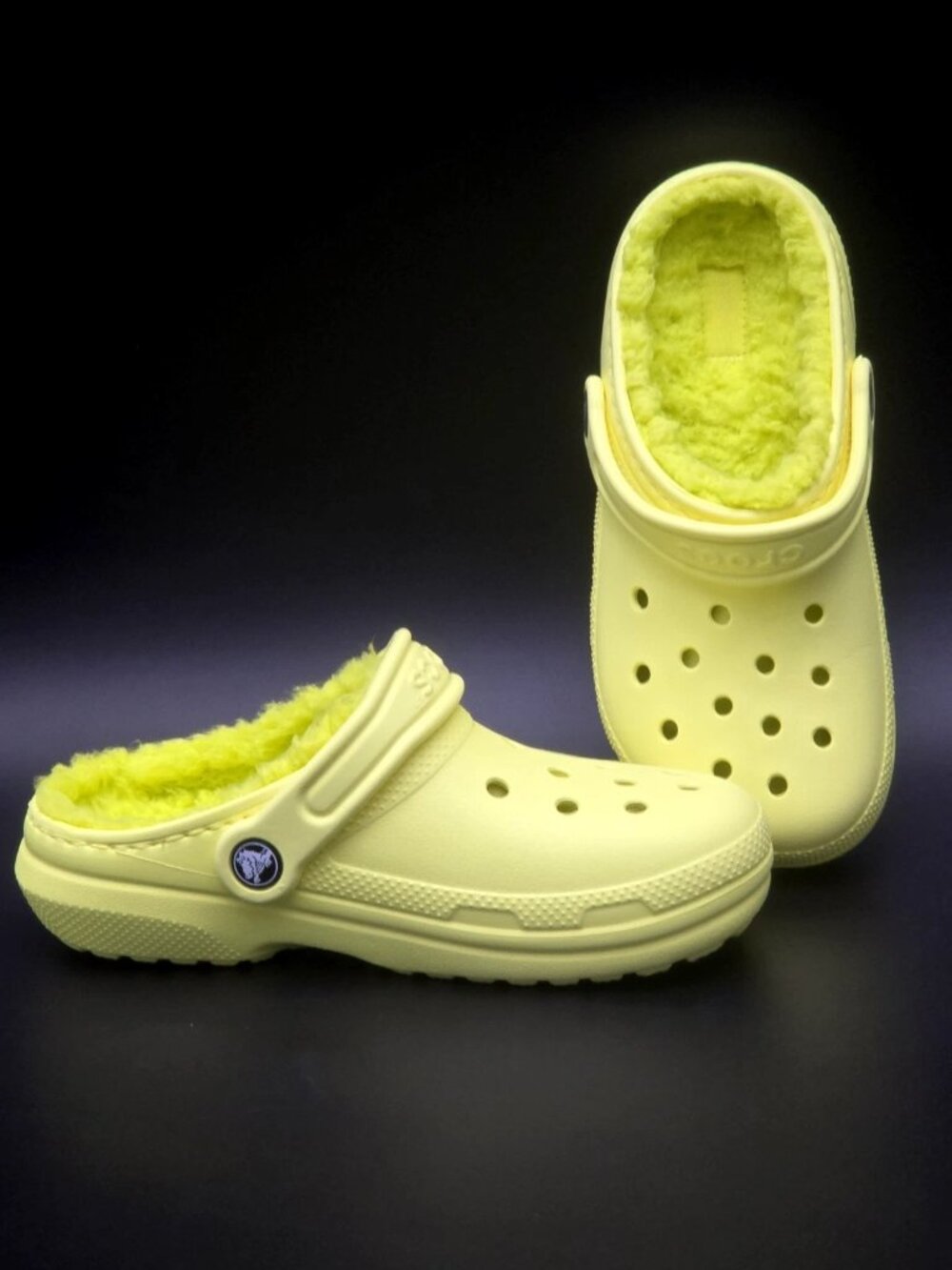 Crocs Kid's Classic Lined Yellow Clogs (203591) Unisex Kid's Size J2